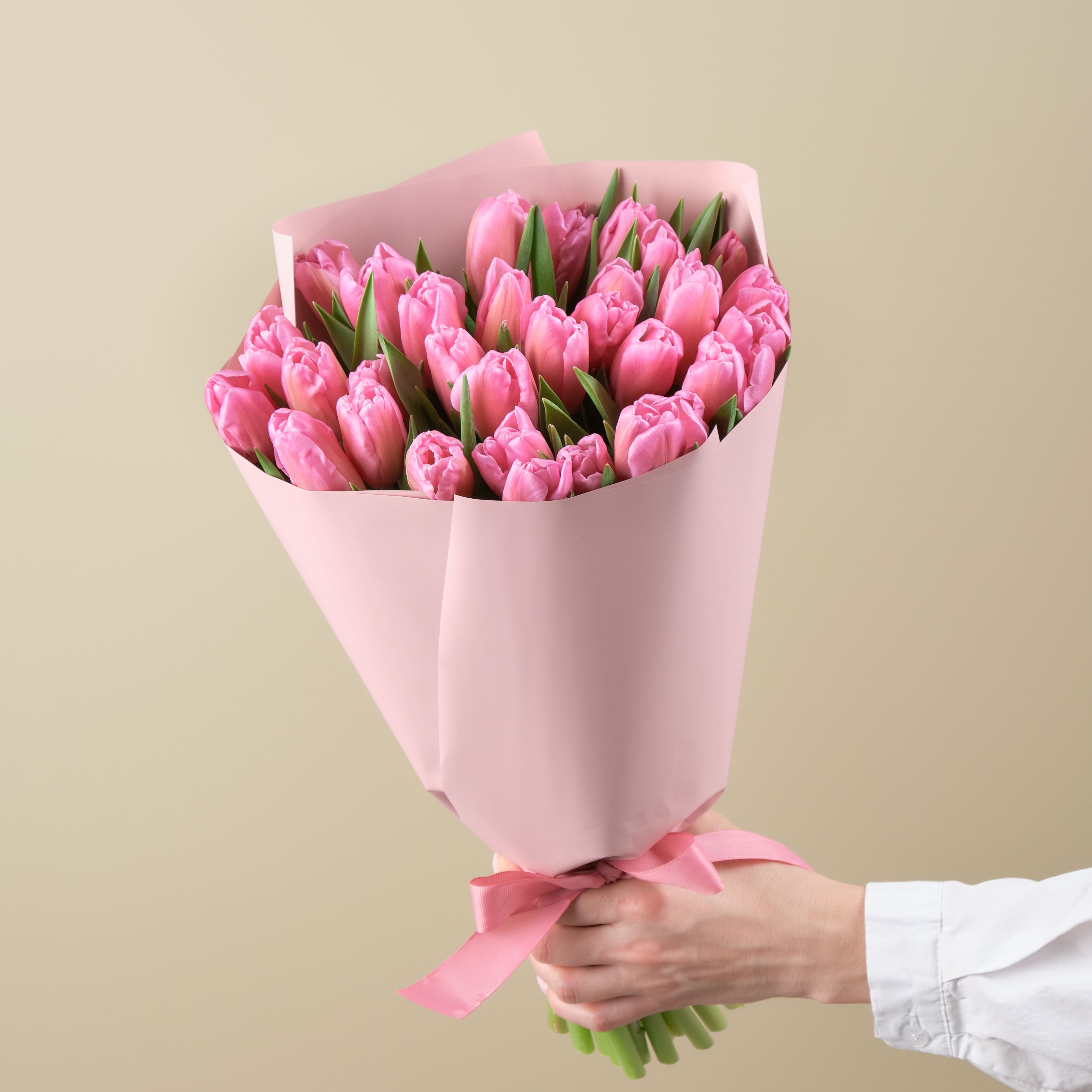 Букет №123 розовых тюльпанов