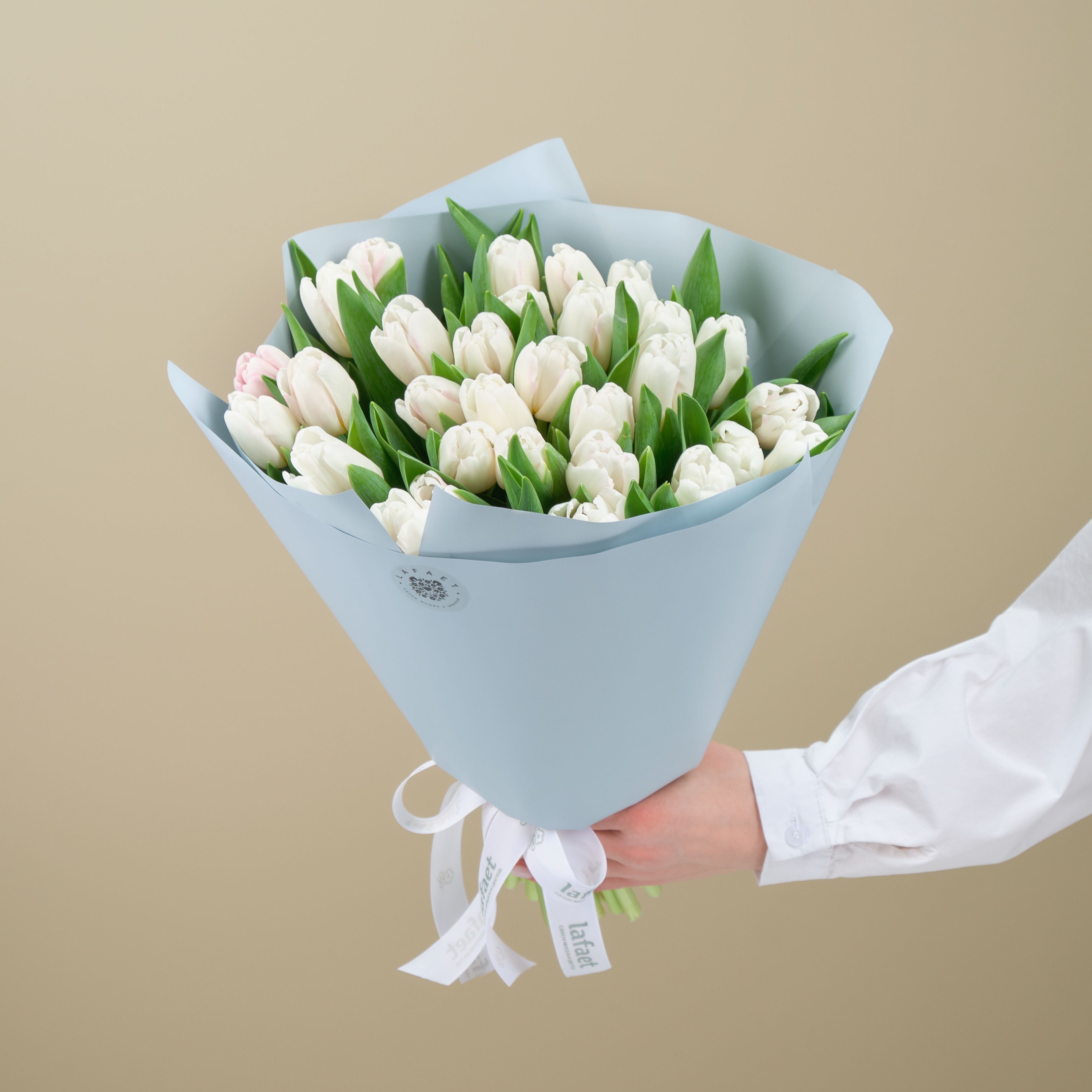 Букет белых тюльпанов №124