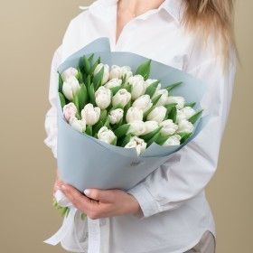 Букет №124 белые тюльпаны
