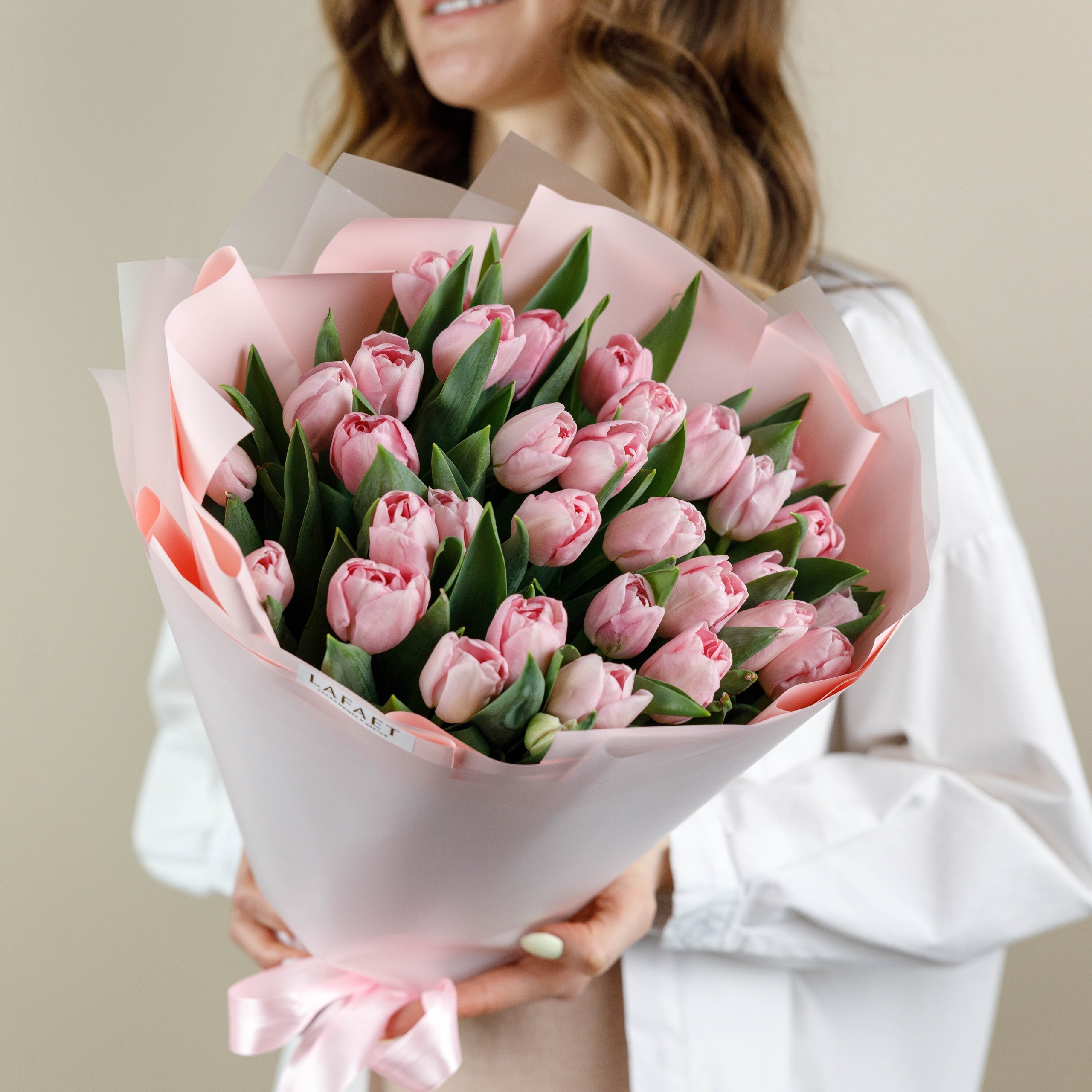 Эксклюзивные розовые тюльпаны №220